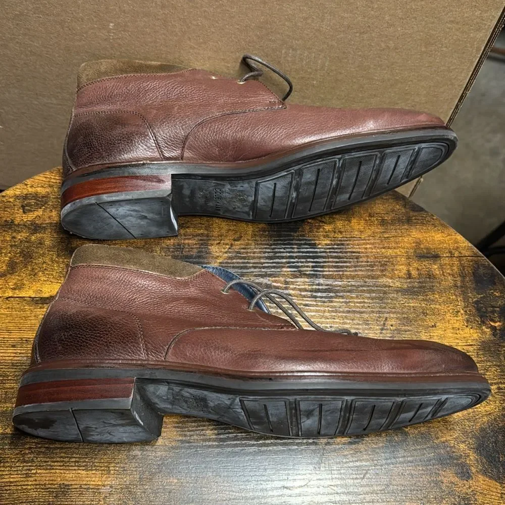 Cole Haan Boots Mens GrandOS Watson Chukka Comfort Brown Leather Lace Up Size 11